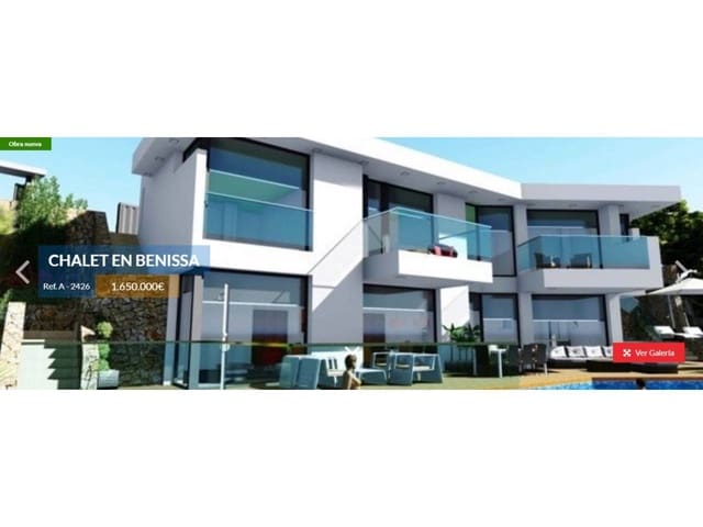 Chalet de 4 habitaciones en Canuta, Calpe / Calp en venta con piscina garaje - 1.650.000 € (Ref: 4346343)