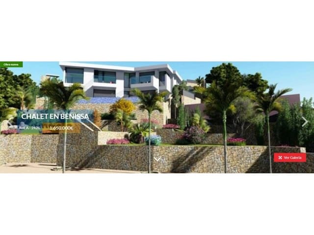 Chalet de 4 habitaciones en Canuta, Calpe / Calp en venta con piscina garaje - 1.650.000 € (Ref: 4346343)