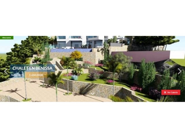 Chalet de 4 habitaciones en Canuta, Calpe / Calp en venta con piscina garaje - 1.650.000 € (Ref: 4346343)