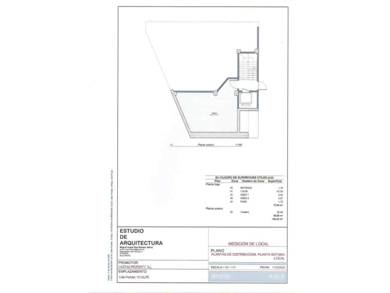 Kommersiell til salgs i Calpe / Calp - € 110 000 (Ref: 7778858)