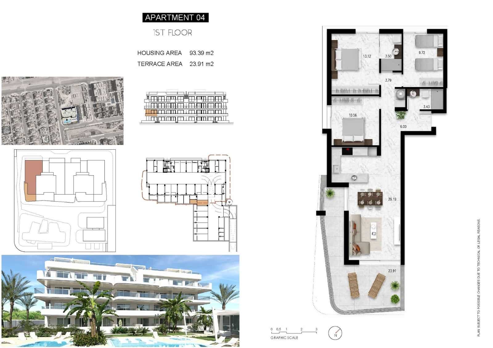 3 camera da letto Appartamento in vendita in Cabo Roig con piscina garage - 398.000 € (Rif: 8750028)