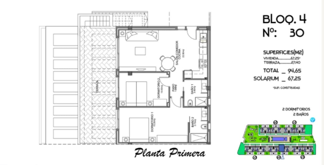 2 makuuhuone Kattohuoneisto myytävänä paikassa Algorfa mukana uima-altaan 
autotalli - 288 000 € (Ref: 9194851)