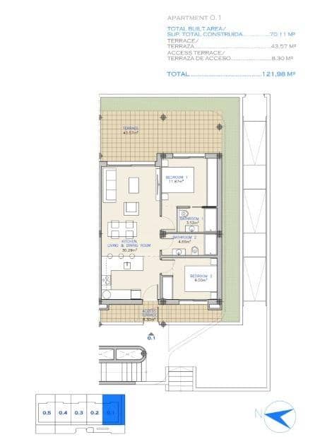 2 sypialnia Apartament na sprzedaż w Los Alcazares z basenem garażem - 275 000 € (Ref: 9248550)