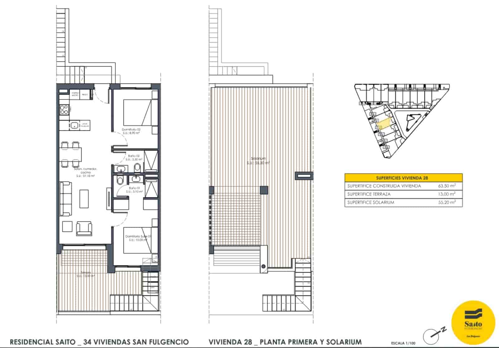 2 camera da letto Attico in vendita in San Fulgencio con piscina garage - 239.900 € (Rif: 9343074)