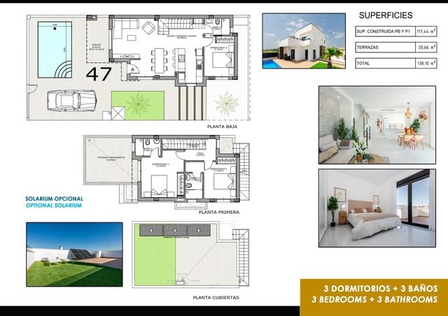 3 soveværelse Villa til salg i Los Montesinos med swimmingpool garage - € 439.000 (Ref: 9470920)