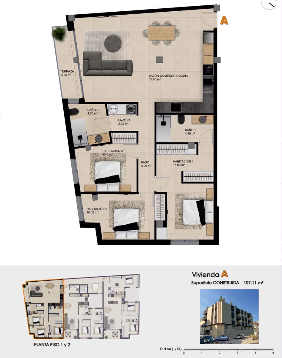 3 makuuhuone Huoneisto myytävänä paikassa Catral mukana uima-altaan 
autotalli - 253 000 € (Ref: 9778397)