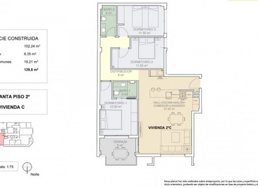 3 soveværelse Lejlighed til salg i Guardamar del Segura med swimmingpool - € 289.000 (Ref: 2001844)