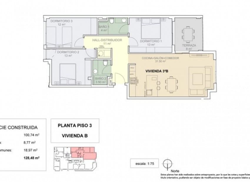 3 soveværelse Lejlighed til salg i Guardamar del Segura med swimmingpool - € 289.000 (Ref: 2001844)