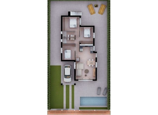 Chalet de 3 habitaciones en Las Lomas de Rame - Bahía Bella, Los Alcázares en venta con piscina garaje - 361.500 € (Ref: 8825798)