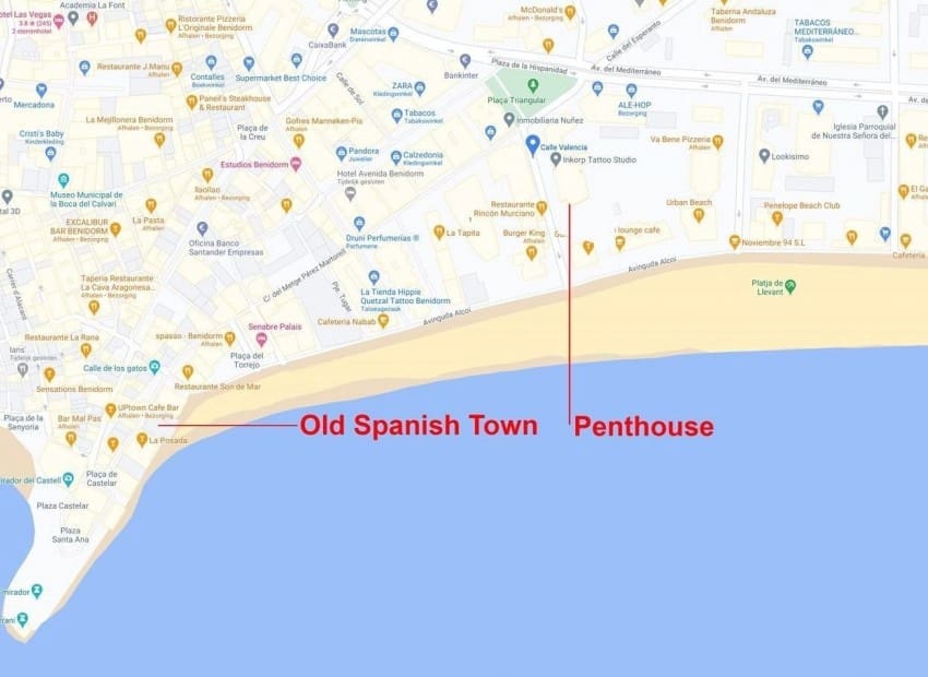 3 slaapkamer Penthouse te koop in Benidorm met zwembad - € 575.000 (Ref: 9606692)