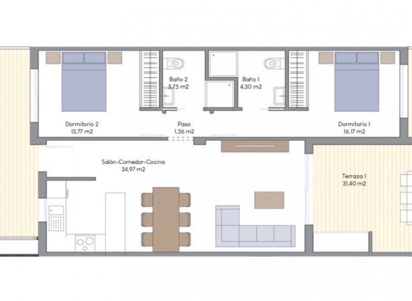 2 Zimmer Apartment zu verkaufen in Finestrat mit Pool Garage - 340.000 € (Ref: 9902736)