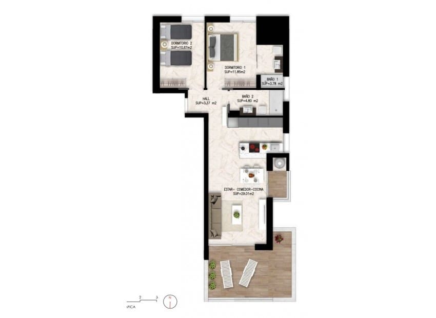 2 Zimmer Apartment zu verkaufen in Orihuela Costa mit Pool Garage - 295.000 € (Ref: 9993561)