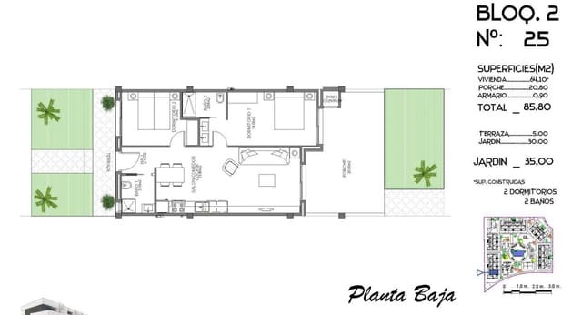 2 sovrum Lägenhet till salu i El Raso, Guardamar del Segura - 225 000 € (Ref: 9283838)