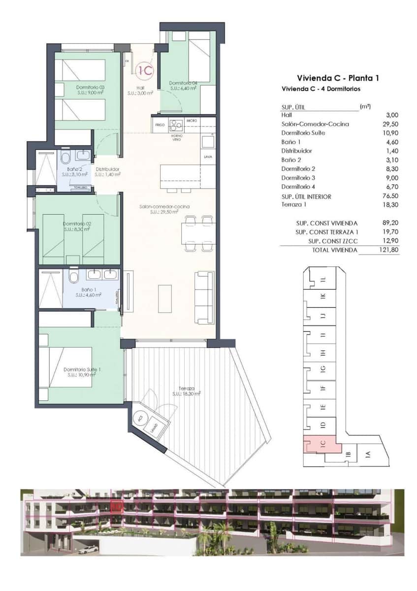 4 bedroom Apartment for sale in Benijofar - € 339,000 (Ref: 9283843)