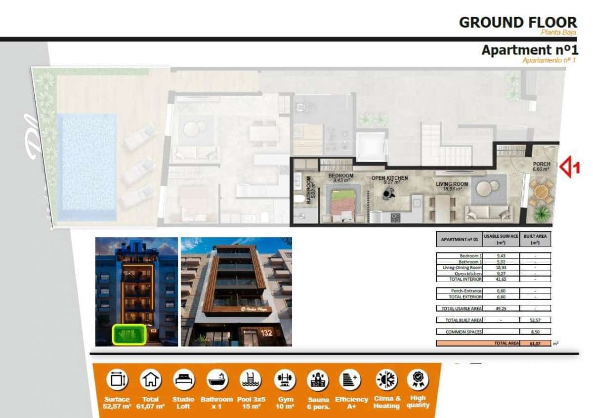 1 chambre Appartement à vendre à Torrevieja - 195 000 € (Ref: 9283880)