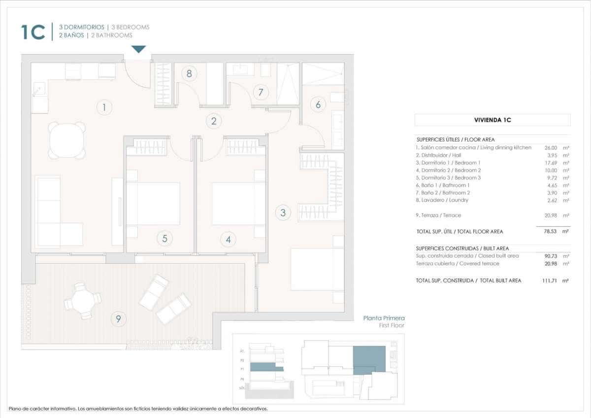 3 chambre Appartement à vendre à Benijofar - 294 000 € (Ref: 9832491)