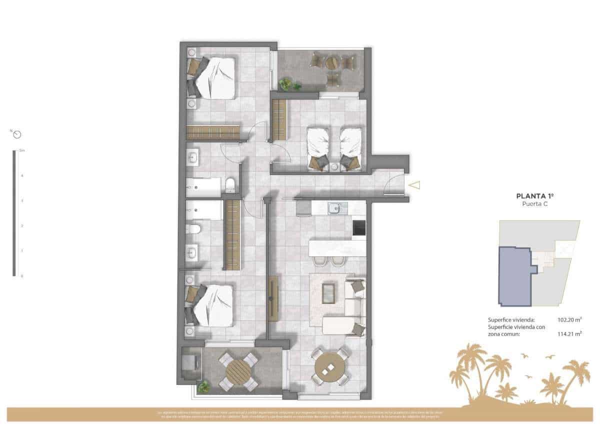 3 soveværelse Lejlighed til salg i Guardamar del Segura - € 399.500 (Ref: 9832588)