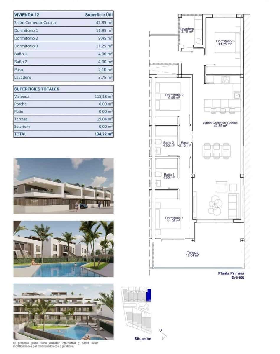 3 bedroom Apartment for sale in Pilar de la Horadada - € 315,000 (Ref: 9832603)