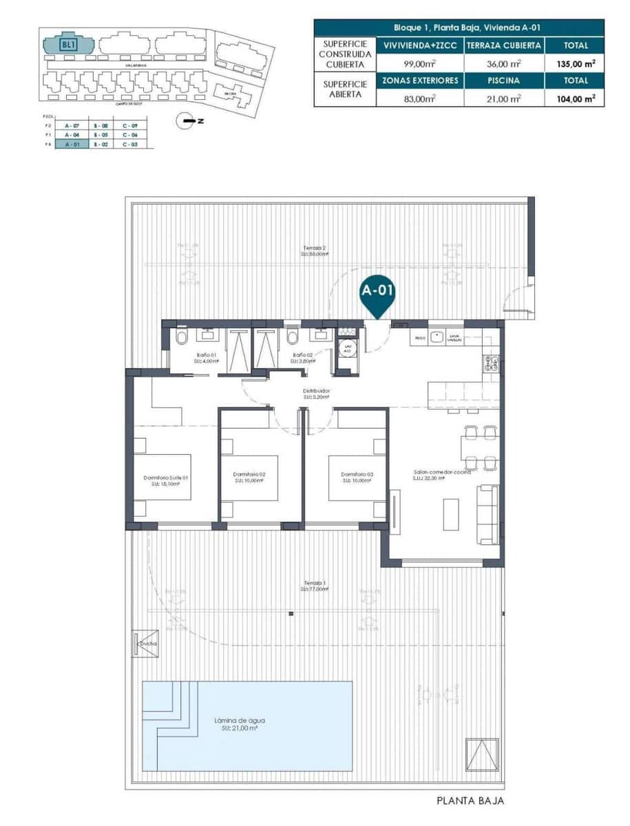 3 soveværelse Lejlighed til salg i Los Alcazares med swimmingpool garage - € 408.000 (Ref: 9832614)