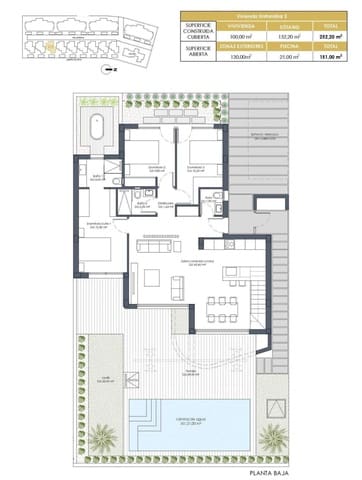 3 soveværelse Villa til salg i Los Alcázares med swimmingpool garage - € 599.000 (Ref: 9832615)