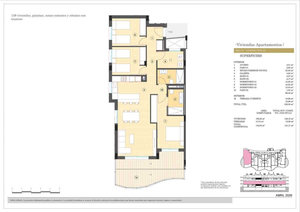 3 bedroom Apartment for sale in Finestrat with pool garage - € 466,000 (Ref: 9832637)