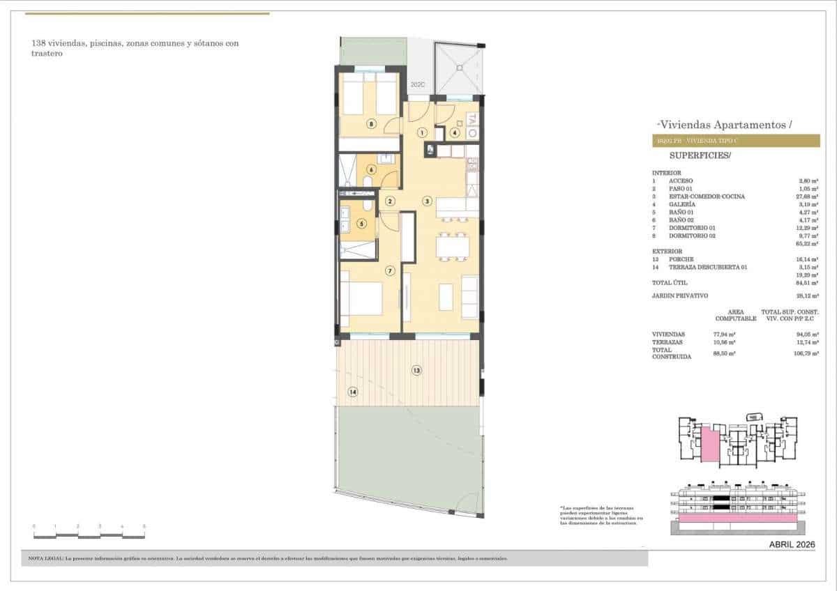 2 quarto Apartamento para venda em Finestrat com piscina garagem - 416 000 € (Ref: 9832638)