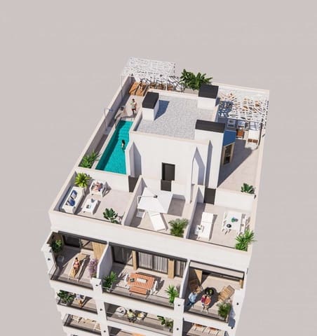 Apartamento de 2 habitaciones en Playa del Cura, Torrevieja en venta con piscina - 310.000 € (Ref: 9832639)