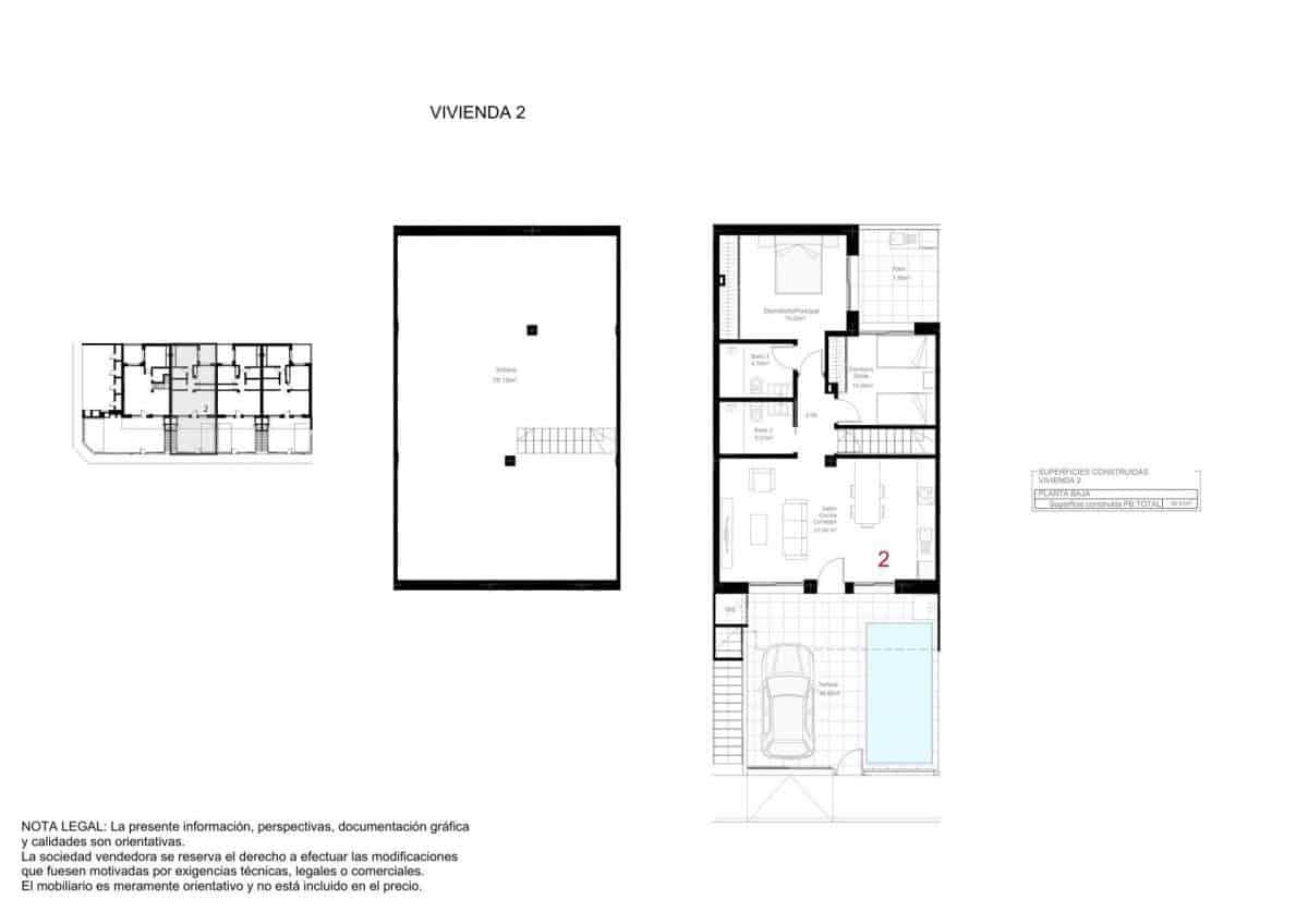 2 makuuhuone Bungalow myytävänä paikassa San Pedro del Pinatar mukana uima-altaan 
autotalli - 319 900 € (Ref: 9832688)