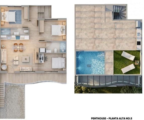 3 quarto Bungalow para venda em Pilar de la Horadada com piscina garagem - 389 900 € (Ref: 9832690)