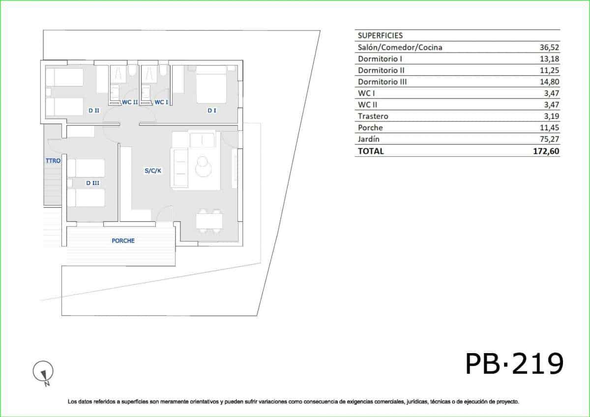 3 makuuhuone Bungalow myytävänä paikassa San Miguel de Salinas mukana uima-altaan - 254 900 € (Ref: 9832691)