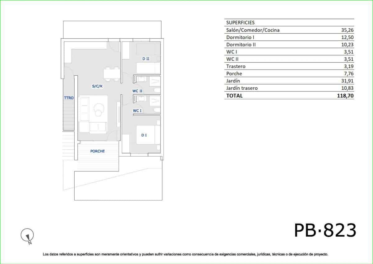 2 camera da letto Bungalow in vendita in San Miguel de Salinas con piscina - 209.900 € (Rif: 9832692)