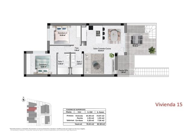 2 soverom Hus til salgs i Pilar de la Horadada ciudad, Pilar de la Horadada med svømmebasseng garasje - € 314 900 (Ref: 10000552)