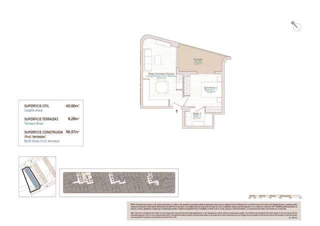 1 soveværelse Lejlighed til salg i Platja Vila Joiosa - Platja de Torres, La Villajoyosa / Vila Joiosa med swimmingpool garage - € 285.000 (Ref: 10062016)