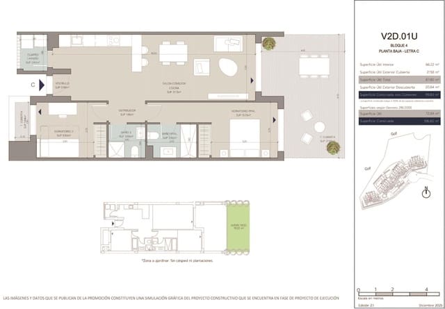 2 quarto Apartamento para venda em La Alcaidesa com piscina garagem - 341 000 € (Ref: 10112457)