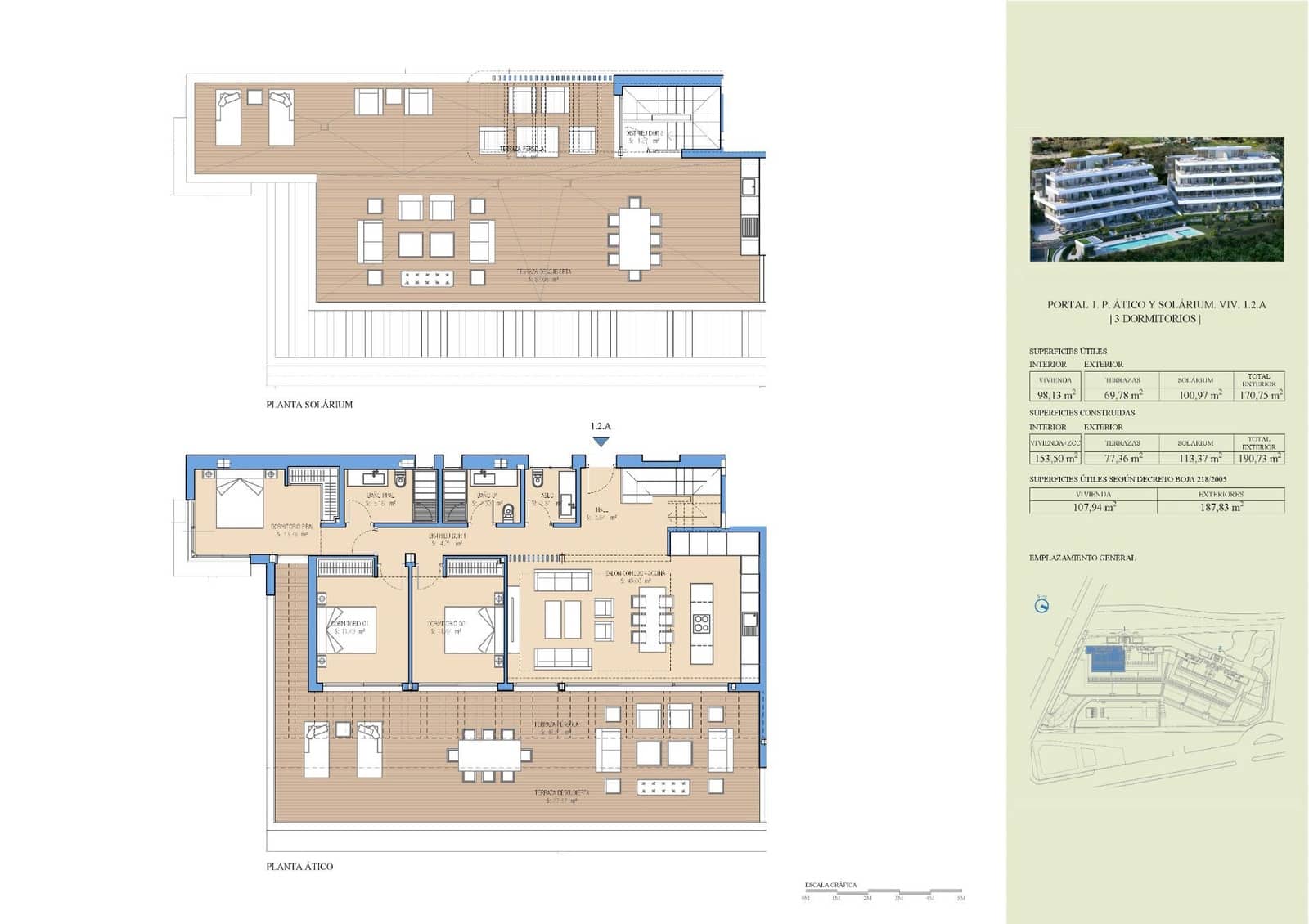 3 sypialnia Penthouse na sprzedaż w Buenas Noches z basenem garażem - 895 000 € (Ref: 10112504)