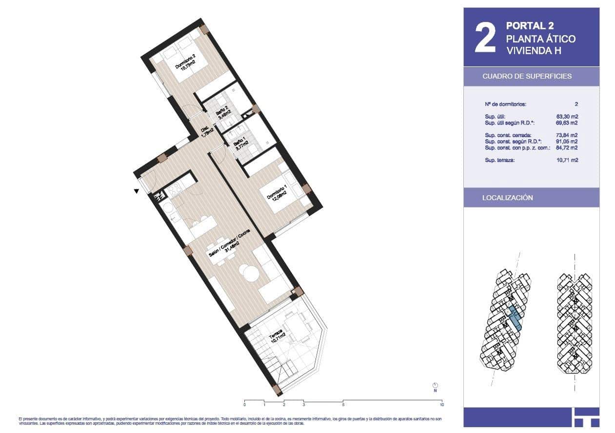 2 camera da letto Attico in vendita in El Morche con piscina garage - 363.000 € (Rif: 10112597)