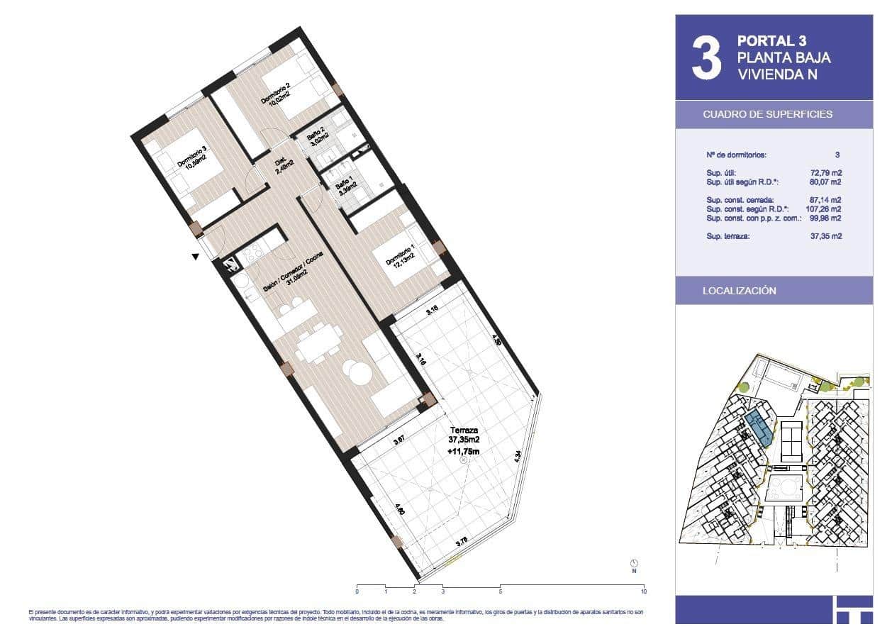 3 quarto Apartamento para venda em El Morche com piscina garagem - 398 000 € (Ref: 10112598)