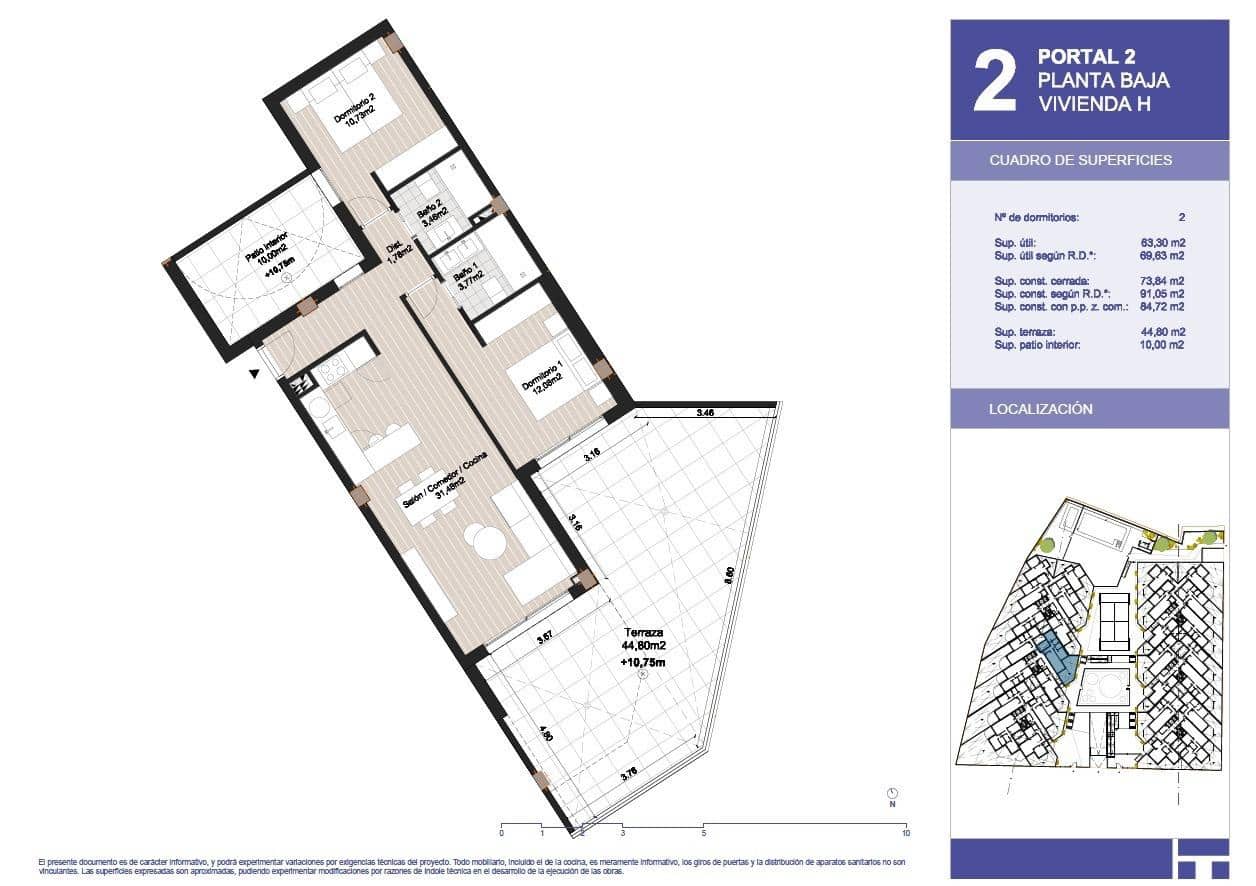 2 quarto Apartamento para venda em El Morche com piscina garagem - 310 000 € (Ref: 10112600)