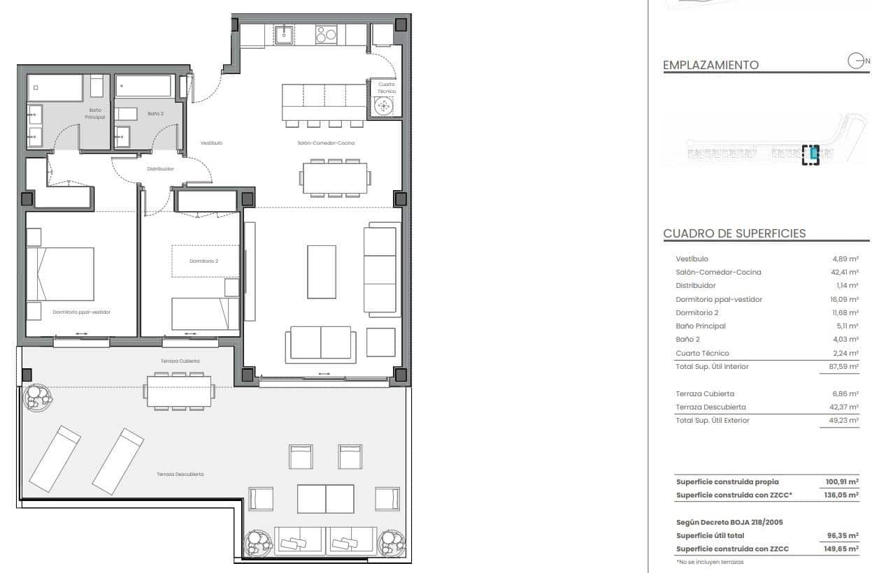 2 makuuhuone Huoneisto myytävänä paikassa Los Monteros mukana uima-altaan 
autotalli - 630 000 € (Ref: 10112624)