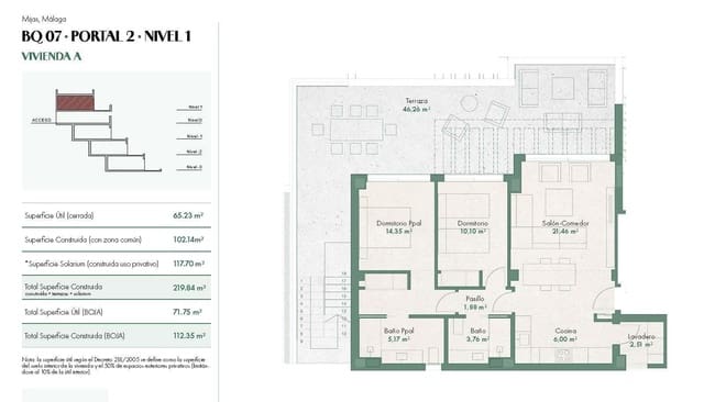 Ático de 2 habitaciones en La Cala de Mijas, Mijas en venta con piscina garaje - 795.000 € (Ref: 10112651)