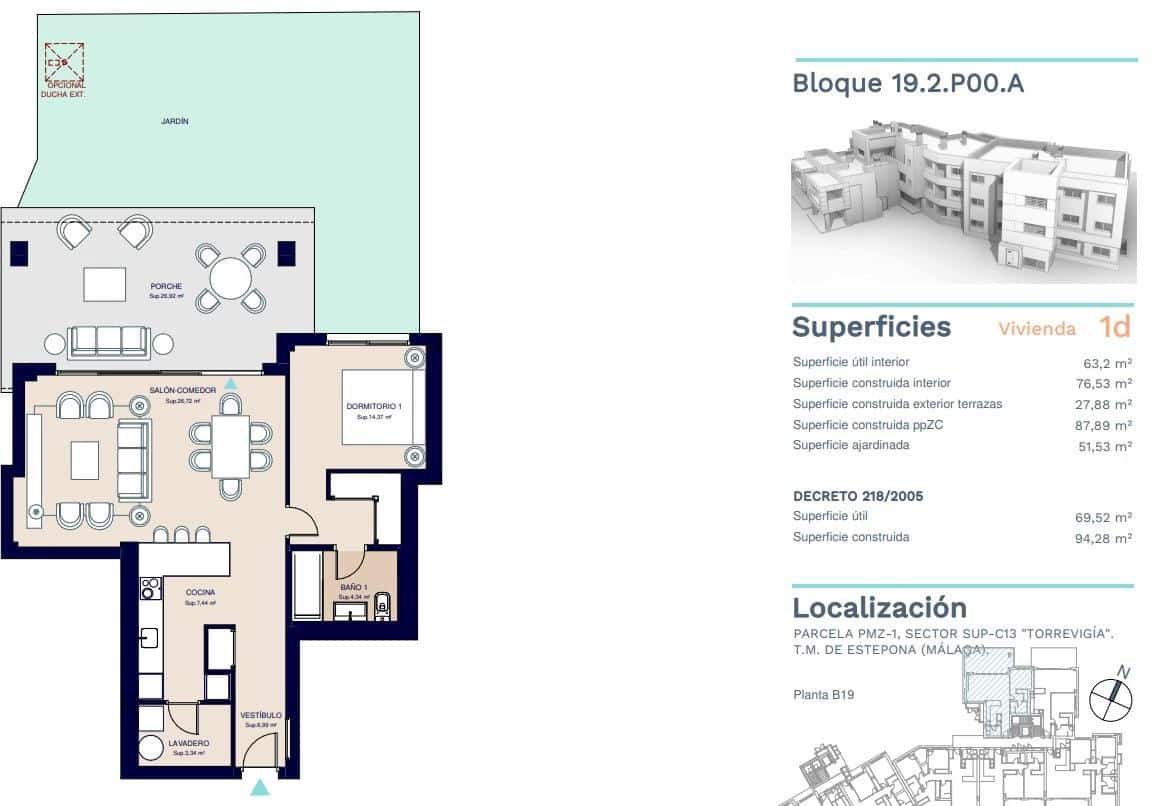 1 soverom Leilighet til salgs i New Golden Mile med svømmebasseng garasje - € 359 000 (Ref: 10112682)