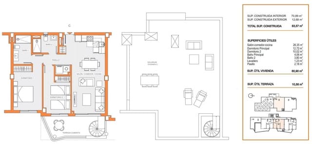 Ático de 2 habitaciones en Los Pacos, Fuengirola en venta con piscina garaje - 363.000 € (Ref: 10112709)