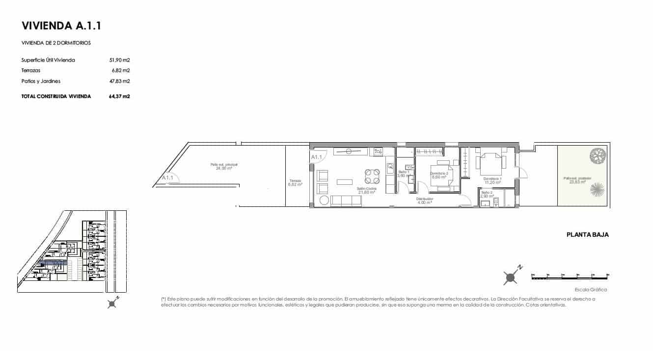 2 bedroom Townhouse for sale in Puerto de Mazarron with garage - € 221,000 (Ref: 10112833)