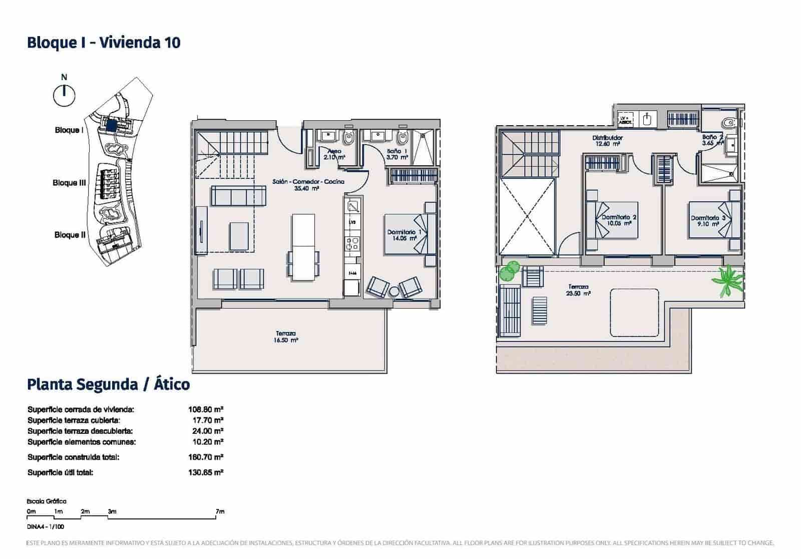 3 sovrum Takvåning till salu i Finestrat med pool garage - 675 000 € (Ref: 10113047)