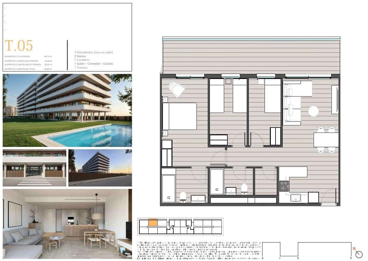 3 slaapkamer Appartement te koop in Moncofa met zwembad garage - € 239.000 (Ref: 10113071)