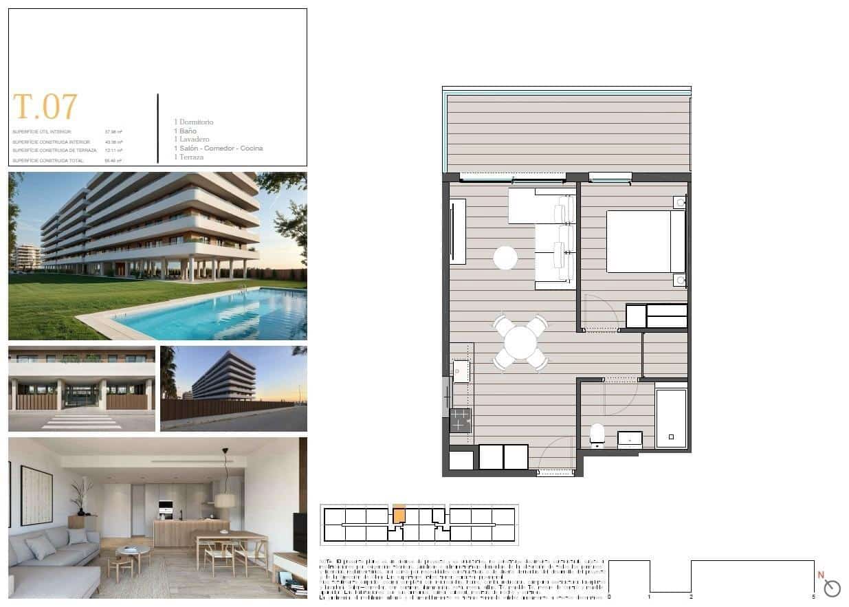 1 chambre Appartement à vendre à Moncofa avec piscine garage - 189 000 € (Ref: 10113098)