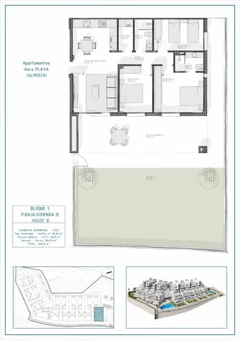 3 soveværelse Lejlighed til salg i Puerto Vera - Las Salinas, Vera med swimmingpool garage - € 345.000 (Ref: 8997352)