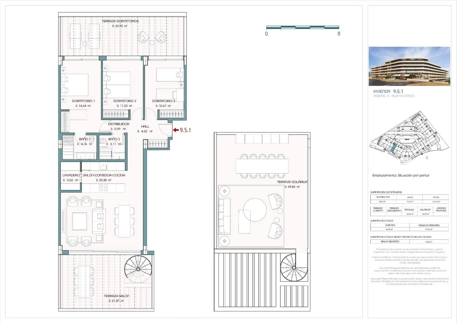 3 chambre Penthouse à vendre à Estepona avec piscine garage - 1 170 000 € (Ref: 9210326)
