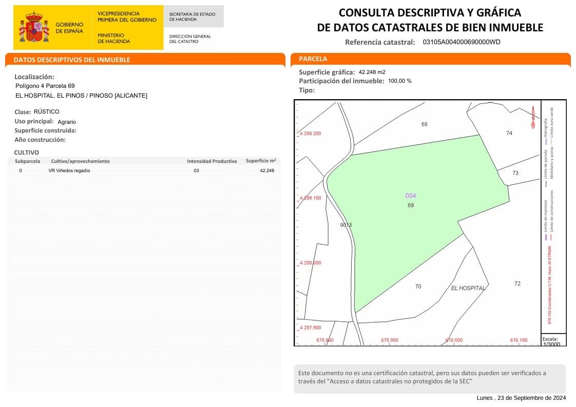 Terreno/Finca Rústica en Pinoso en venta - 82.995 € (Ref: 9687228)