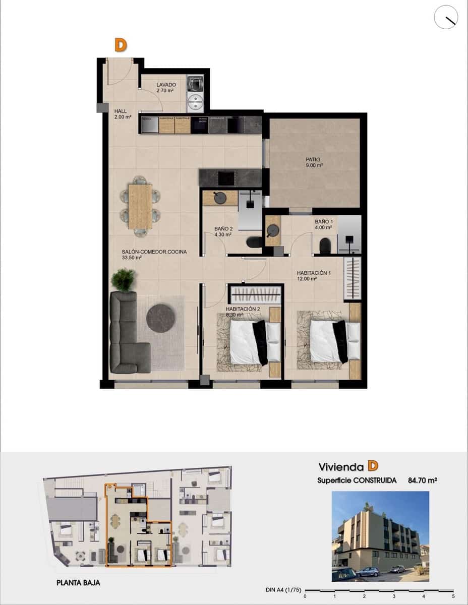 2 sypialnia Apartament na sprzedaż w Catral z basenem garażem - 195 000 € (Ref: 9802403)